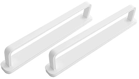 ASAKKURA 2pcs Wall Mount Towel Rack Adhesive Towel Bars Multi-functional Sliding Push-pull Utility Organizer for Bathroom and Kitchen White
