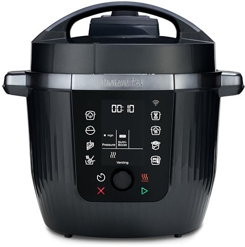 Instant Pot Pro 10-in-1-Multikocher 5,7 l – Schwarz, Schnellkochtopf, Schongarer, Reiskocher, Sauteuse, Joghurtbereiter, Speisenwärmer, Dampfgarer, Vakuumgarer, Backen, NutriBoost™, spülmaschinenfest.