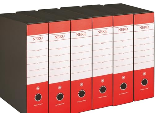 G75 Registratore con Custodia, con Meccanismo a Leva, in Formato Protocollo, 23x33cm, con Dorso da 8 cm, Rosso, Conf.da (5 Pezzi)