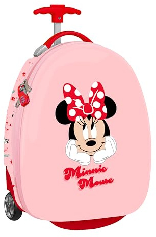 safta MINNIE MOUSE NAIVE - Trolley da cabina 16 pollici, valigia con ruote, lucchetto di sicurezza, valigia leggera, 28 x 23 x 43 cm, rosa chiaro, M, Casual
