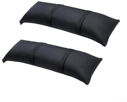 Outdoor Umbrella Base Weights with Fillable Sand Bags, Featuring Curved Design for Better Ground Contact and Stability Made from Weatherproof Oxford Fabric (Black (2 packs))