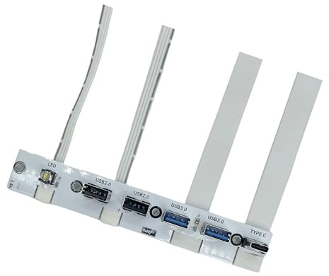 5 Port USB PC Front Panel Bracket 2xUSB3.0 2xUSB2.0 1xUSB C 20G With LED Switches Bracket For PC Case Desktop Chassis USB C Front Panel For Desktop Chassis