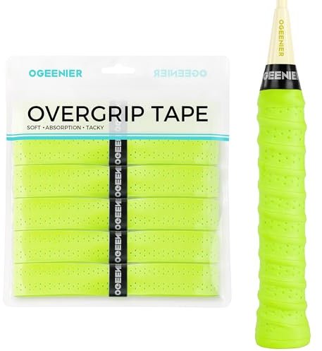 OGEERNIER 6 Pack Badminton Racket Grip Tape, Anti-slip Padel Overgrip