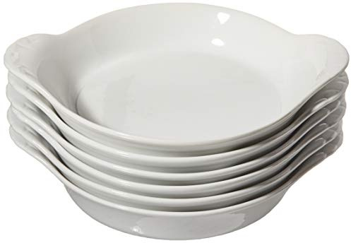 HIC Set of (6) 4-Ounce Earred Crème Brulee Dishes, White