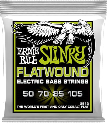 Ernie Ball Regular Slinky Flatwound Bass Guitar Strings, 50-105 Gauge (P02812)