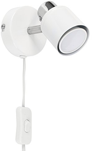 MiniSun | Modern White and Chrome Single Adjustable Wall Spotlight | Wall Spotlights, Home Décor & Improvement Essential