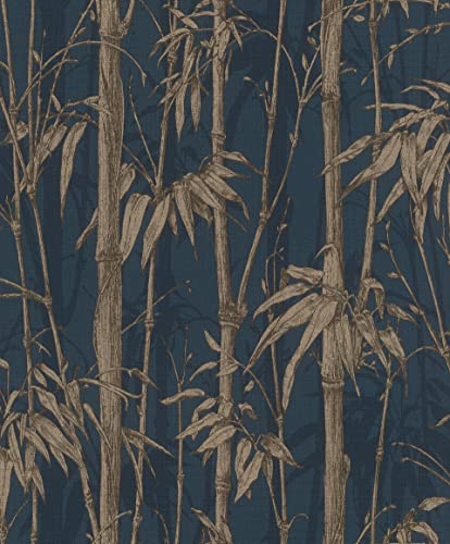 Rasch Tapeten Vliestapete (Botanical) Blau goldene 10,05 m x 0,53 m Florentine III 484892
