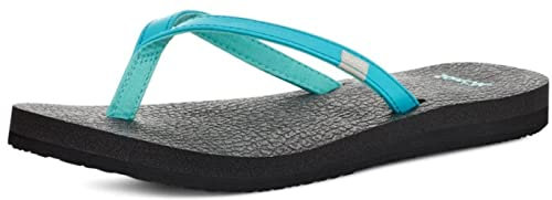 Sanuk, Yoga Spree 4 Flip-Flops für Damen, Yoga-Sandalen, Strandsandalen mit Memory Foam-Fußbett, Blau - Scuba Blue, 38.5 EU