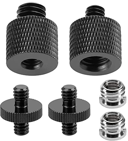 Stativ Adapter 1/4 auf 3/8 Zoll Gewinde Stativ, 3/8 auf 1/4 Zoll Adapter doppelschraube, Gewindeadapter auf Zoll Schraube Kamera Gewinde für Kamera Lampenstative Mikrofonstativ