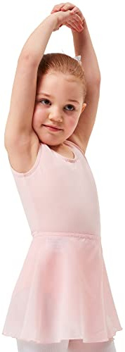 tanzmuster ® Wickelrock Mädchen Ballett - Emma - aus luftigem Chiffon antistatisch Ballettrock mit Gummizug für Kinder in Ballett-rosa, Größe:116-122