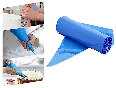 Venuscello® 100 x Savoy Icing Piping Disposable Blue Mash Thick 21 Non Sticky Bags for Decorating Cookies, Cake, Pastry Ideal for Baking Easy to Grip and Comfortable