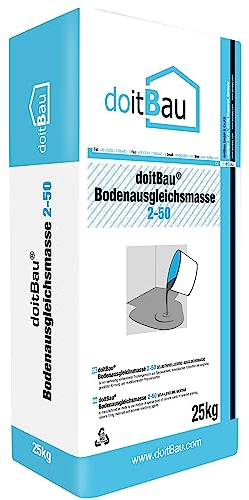 doitBau Bodenausgleichsmasse 2-50mm 25kg Profi Nivelliermasse, für extra große Höhenunterschiede, geeignet für Fußbodenheizung, selbstnivellierend, ebene Fläche - Betongrau