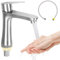 Kleine Armatur Gäste WC, Edelstahl Gäste WC Wasserhahn, kaltwasserhahn gäste wc, wasserhahn kaltwasser, Einhebel Wasserhahn Bad, Klein Wasserhahn Kaltwasser mit Anschlussschlauch für Kuche, Bar,Bad