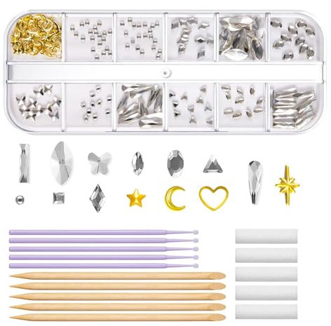 Zahnedelstein Set - Glänzende Zähne Schmuck Edelsteine - Kunstkristall für Zahndekoration, Reflektierender Zahn für schillerndes Lächeln, Halloween Zähne