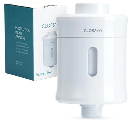 CLOSSYO Filtro de ducha multietapa, capacidad de 15000 L con KDF55, elimina el cloro, suaviza el agua dura