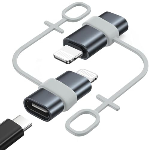 SHUXIA USB C to Lightning Adapter,2pcs Type C Female to Lightning Male Adapter,USB C Female toLightning MaleAdapter,36W PD Fast Charging Converter Compatible with iPhone 14/13/12/11 Pro Max iPad Pro