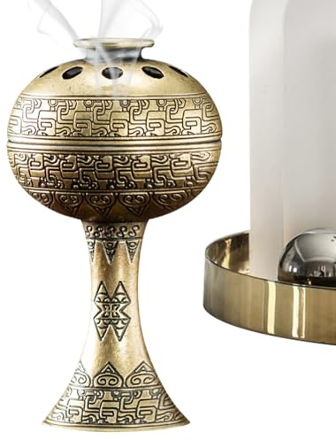 Krmoau Brûleur à Charbon d'encens (Bol d'encens), brûleur d'encens en de Zinc, décoration d'intérieur pour cérémonies, Temples, Amis, hôtels, Restaurants, extérieur, Style Maison de