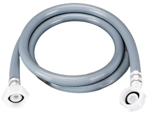 Yuanpgky Tubo di ingresso per lavatrice con filettatura a 6 punti, 4 m/5 m, in PVC, per acqua fredda, tubo flessibile per bucato automatico, con guarnizione ispessita (4 m)