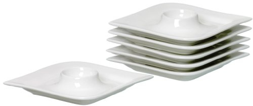 Ritzhoff & Breker äggkopp-set i porslin, melodi, 6 delar, vit