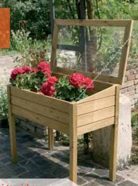 Serra per Sementi con Anta Superiore 100x50x82 cm in Legno di Conifera Taini