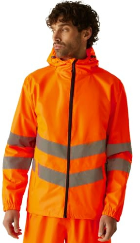 Regatta TRW497 18850 Professionell Hi-Vis Vattentät och Vindtät Pack Away Jacka, Orange, S