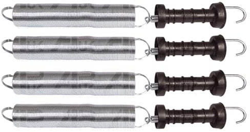 4x Heavy Duty Electric Fence Gate Handle with 5m Spring Poly Insulator Kit NEW