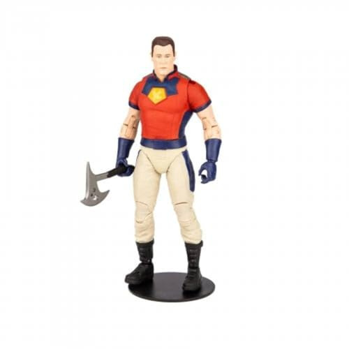 McFarlane Toys, DC Multiverse Build-A 7 Peace Maker (Unmasked) actionfigur, samlarobjekt DC självmordsgrupp filmfigur med stativbas och unikt samlarkort – åldrarna 12+