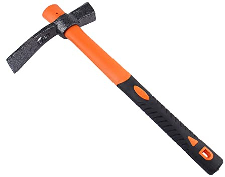 LUBAN Dual Head Hammer Hoe with Heavy Duty Forged Adze and Ergonomic Non-Slip Handle for Gardening, Hunting, Landscaping Outdoor 39mm/15-Inch