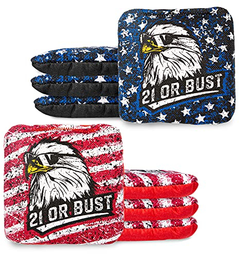 Play Platoon Pro Cornhole Bags Set of 8, Dual Sided, Bald Eagles