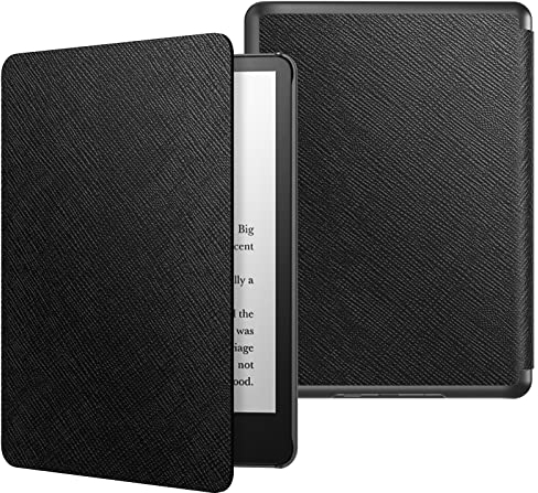 MoKo Hülle Kompatibel mit 6,8 Kindle Paperwhite(11. Gen, 2021) und Kindle Paperwhite Signature Edition E-Reader, Dünne Leichte Tablet Schutzhülle PC Rücken mit Auto Schlaf/Aufwach, Schwarz
