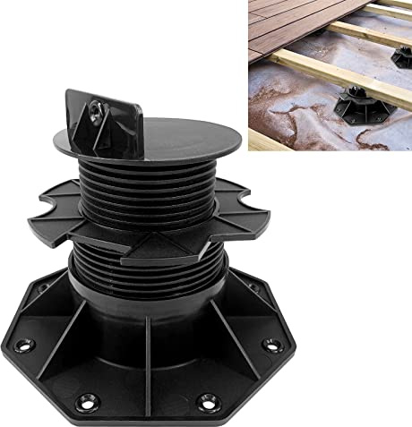 YRHome Lot de 50 plots réglables en hauteur - Basique - 60 à 140 mm - Pieds réglables - Pour lames de terrasse, sous-structure, bois WPC, bois, plastique BPC (60-140 mm)