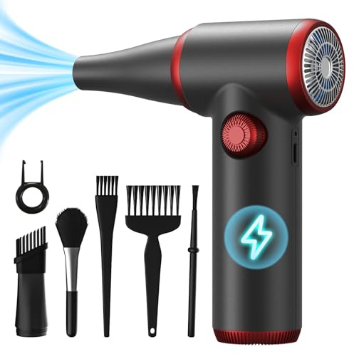 Koonie Elettrico Rimuovi Polvere Aria Compressa Senza Fili 100500 U/min fCompressore Aria Portatile Set di Pulizia per Computer, Laptop, Auto, Apparecchiature da Ufficio