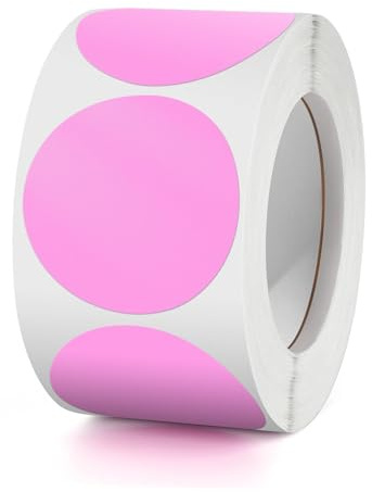 500 Pezzi Adesivi Rotondi Rosa 38 Mm Etichette Autoadesive Per La Codifica Dei Colori Rotolo Di Piccoli Punti Di Marcatura Adesivi Rotondi