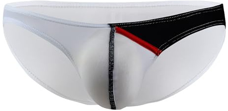 Maiclaice Homme Soie Glacée Mini Comfort Taille Basse Bikini Respirant Slip sous-vêtement Blanc Grand