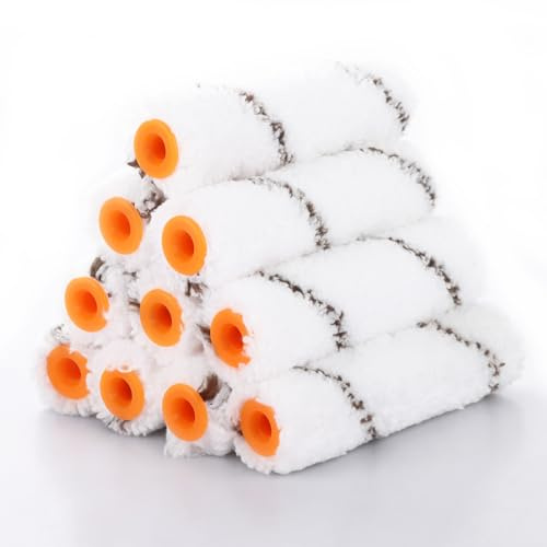 GBACHOOSE 40 fundas de rodillo de pintura de 100 mm, fundas de rodillo de pintura de microfibra para pintar paredes, muebles, techos, puertas