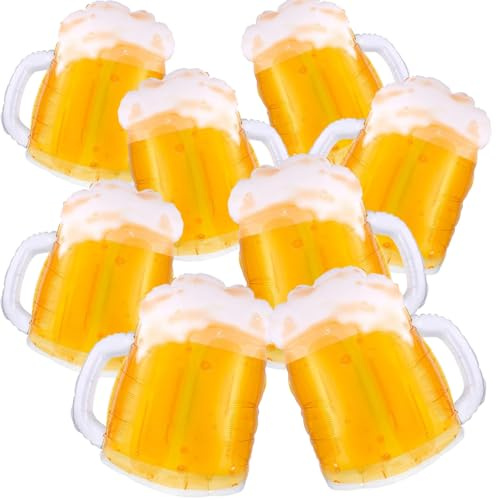 Pack of 8 Beer Balloons 75.5 x 57 cm - Oktoberfest Decoration, Bavarian Decoration, Beer Decoration, Oktoberfest Balloons for Party, Wedding, Birthday