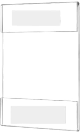 Cadre photo mural en acrylique sans perforation et porte-étiquette pour utilisation sur le marché, design transparent pour afficher des informations sur le produit et la publicité (style vertical)