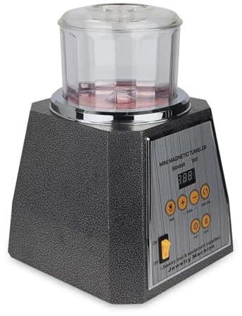 NJJIHUI KT-130 Magnetic Tumbler Rotary Polisher Machine, Finishing Machine AC Jewelry Cleaner Tools With 200g Polishing Needles for Polishing