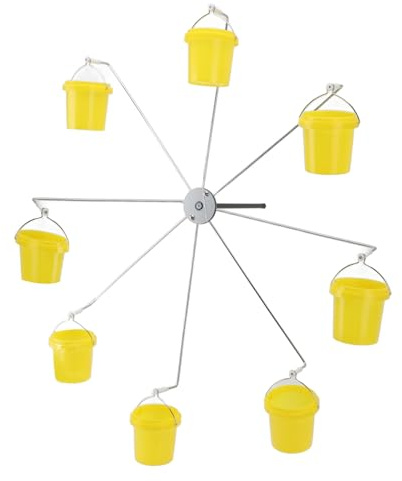 TOPINCN Alimentador de Aves Dinámico, Contenedor de Comida Aviar, colibrí Al Estilo de la Rueda de la Fortuna, Alimentador Colgante, Dispensador de Alimentación de Aves con 8 Cubos