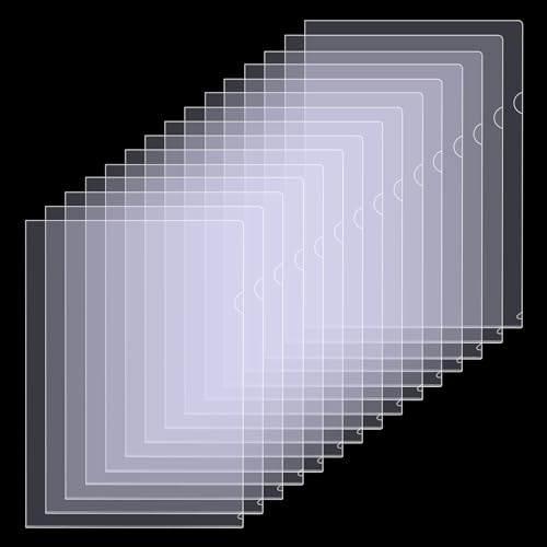 GUOKOFF 24 PCS Chemise Plastique A4 Transparent, 200 Microns | Dossiers Pochette Plastiques, Pochettes Plastique Transparente, Chemises à coin Pochette Document Pour Bureau L'école