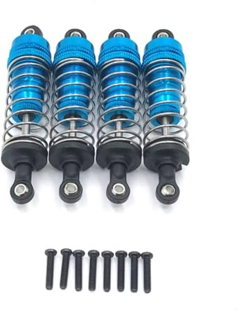 Rc Parts Accessories For WLtoys 144010 144001 144002 1/12 124017 124019 1/14 Metal 4PCS External For Spring Hydraulic Shock RC Car Parts Replacement And Use(Blue)