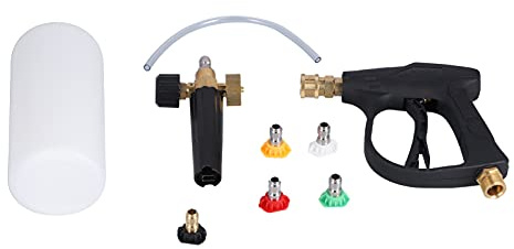Skumpistol Högtrycksbiltvätt multifunktionsvattenpistol med 5 munstycken Skumflaskset M22x1,5 mm för bilmotorcykeltvätt