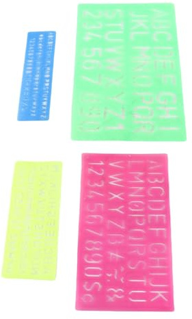 TIKATARER 4 återanvändbara Bokstavsschabloner i PP-plast, Mallar för Genomskinliga Bokstäver, Lärande Målarhantverksstencil med Hållbar Design, Idealisk för Hantverk och Klippböcker