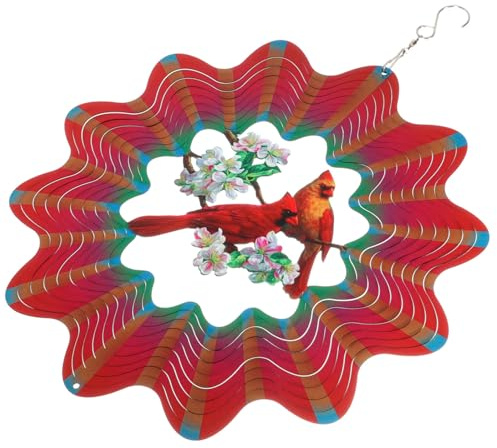 IDEANATEGRATE Girandola a Vento 3D in Metallo Acciaio Inox per Giardino Esterno, Facile da Installare, Ruota Vento per Parchi e Frutteti