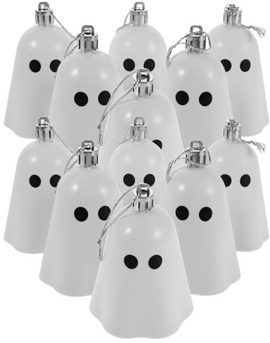 Kichvoe 12 Pezzi Decorazione di Halloween Figure Appese in Resina Bianca, Facile da Appendere Design Creativo e Unico, per Ambienti e Feste a Tema