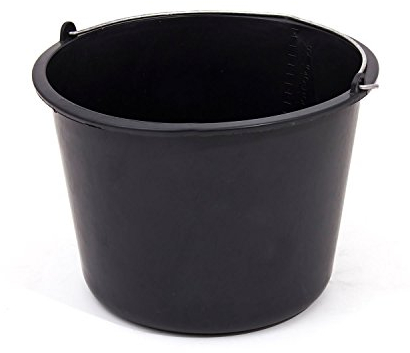 Seau en plastique noir recipient de melanger 5 L chantiers de construction