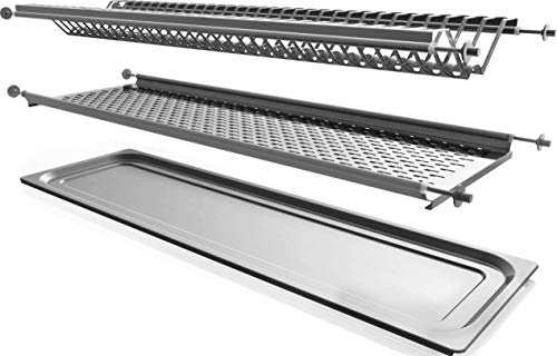 SCOLAPIATTI CM 86 ACCIAIO INOX CON RACCOGLIGOCCE PORTAPIATTI PER PENSILE DA 90 CM