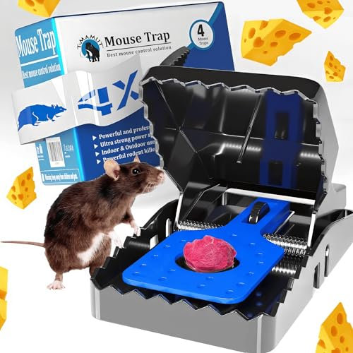T-MAMUT Piege A Souris 4 Grand Professionnel Réutilisable Puissantes Piège à Rats pour Intérieur Et Extérieur Piège à Souris Efficaces Protection Complète Contre Les Rats Et Rongeurs Petits