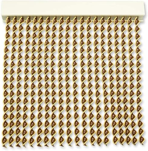 Genérico Tende per esterni anti mosche | Materiale PVC e barra in alluminio | Ideale per terrazza e giardino (marrone-beige, 120 x 230 cm)