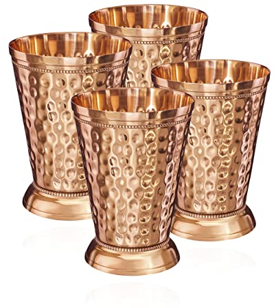 NKlaus 4x 155g Kupferbecher reines Kupfer (100%) Trinkbecher Kelch Moscow Mule 320ml 11263